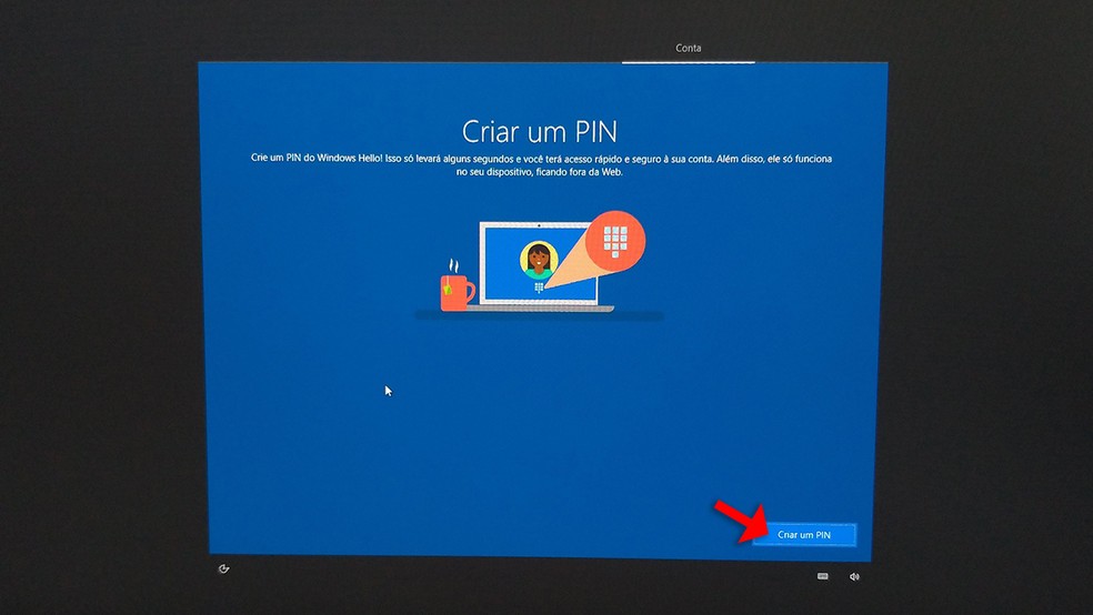 Para maior agilidade no acesso ao computador, o Windows 10 pede a criação de um PIN para substituir a senha naquele dispositivo — Foto: Reprodução/Rafael Leite