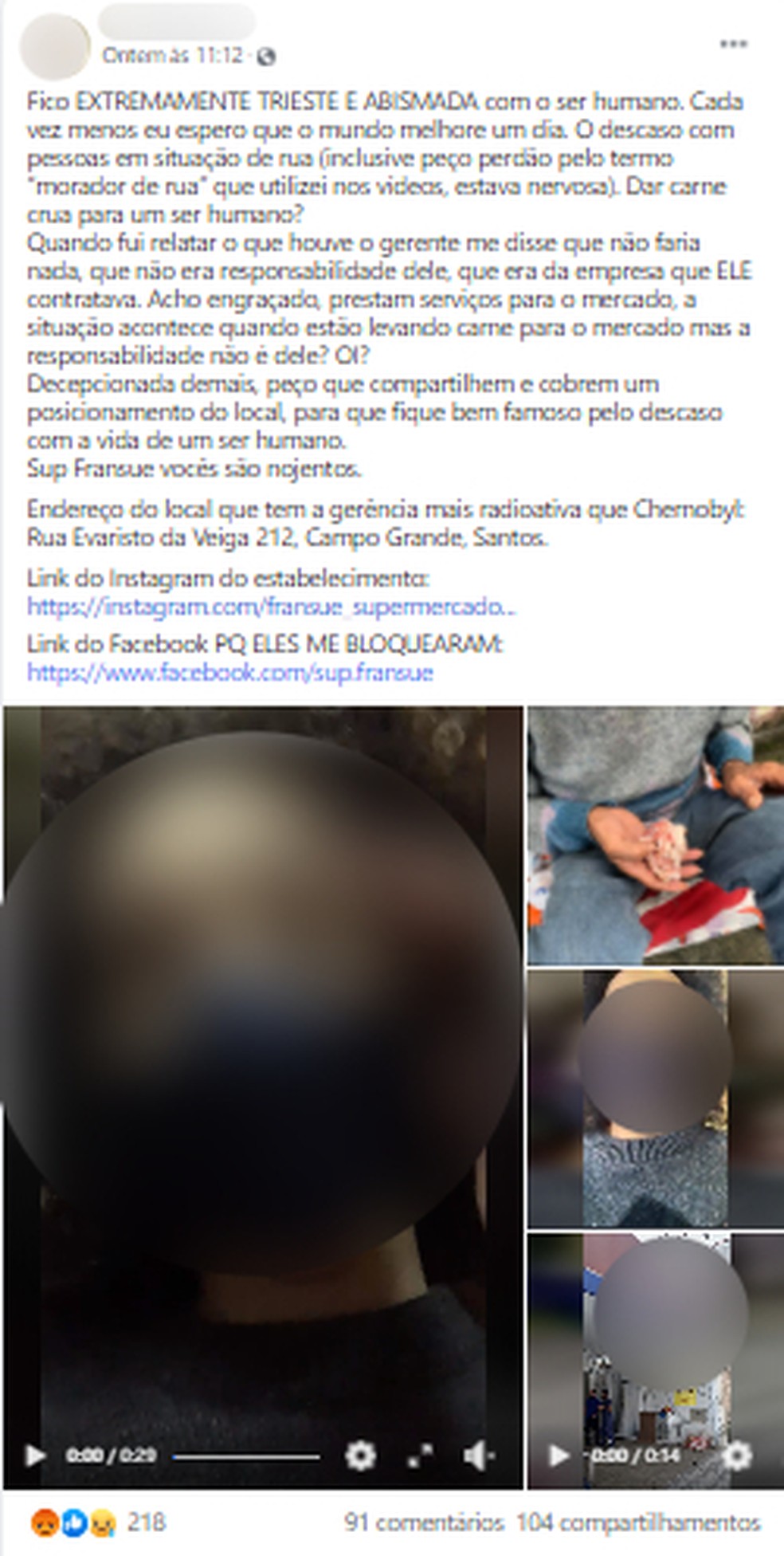 Postagem recebeu centenas de compartilhamentos e reações nas redes sociais — Foto: Reprodução/Facebook