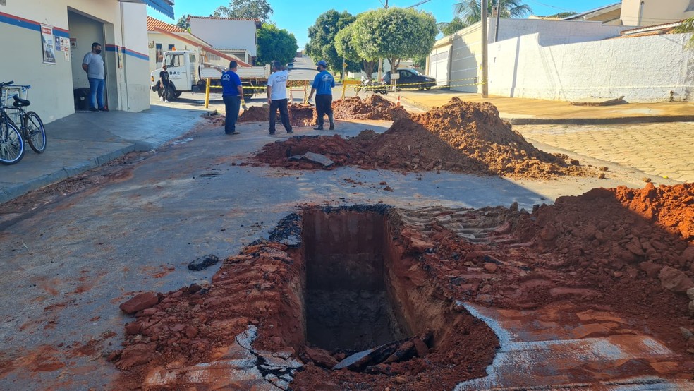Trecho da Rua Manlio D'Incao está interditado — Foto: Prefeitura de Presidente Venceslau