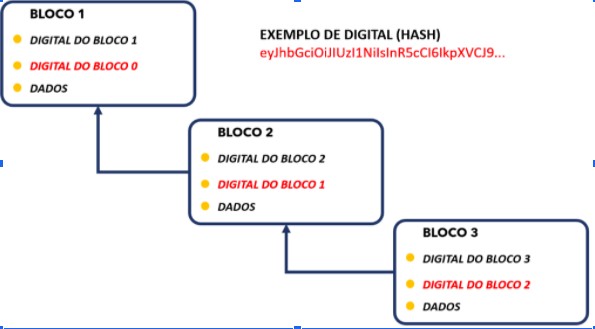 Exemplo de encadeamento de bloco que ocorre na tecnologia blockchain (Foto: TNC Brasil)