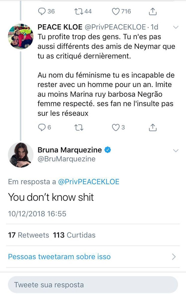 Bruna Marquezine é chamada de aproveitadora na web (Foto: Reprodução/Twitter)