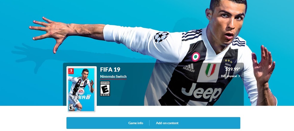Página de FIFA 19 na Nintendo eShop — Foto: Reprodução/André Mello