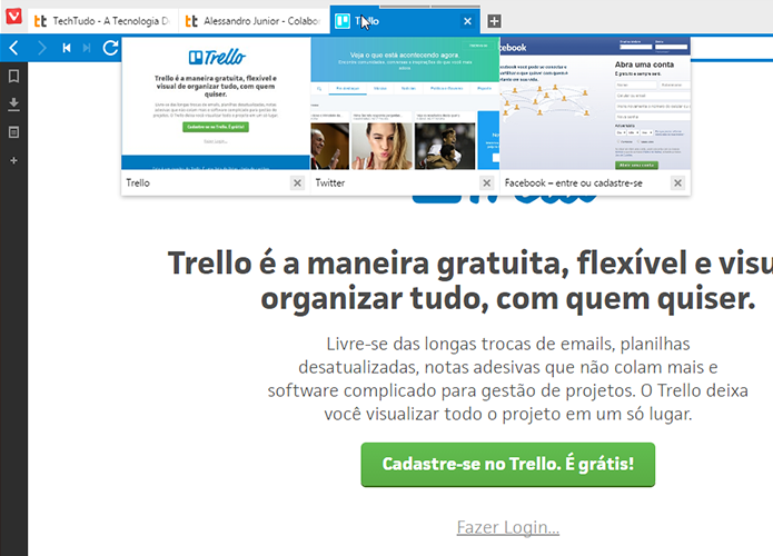Agrupamento de abas no Vivaldi. (Foto: Reprodução/Alessandro Junior)