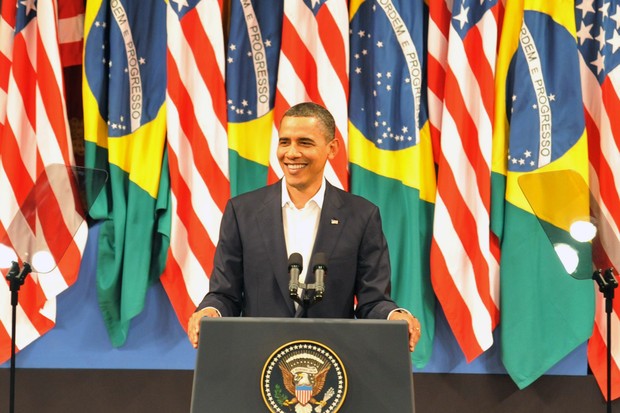 Obama discursa no Teatro Municipal (Foto: Valter Campanato/ABr)