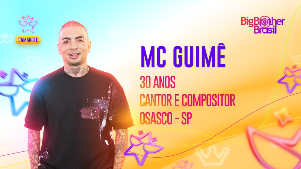 MC Guimê is on the BBB 23 — Photo: Globo