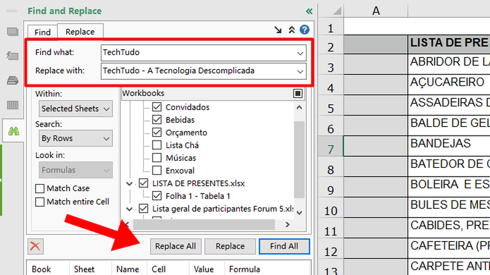 Como Localizar E Substituir Palavras Em Vários Arquivos E Planilhas Do Excel 0150