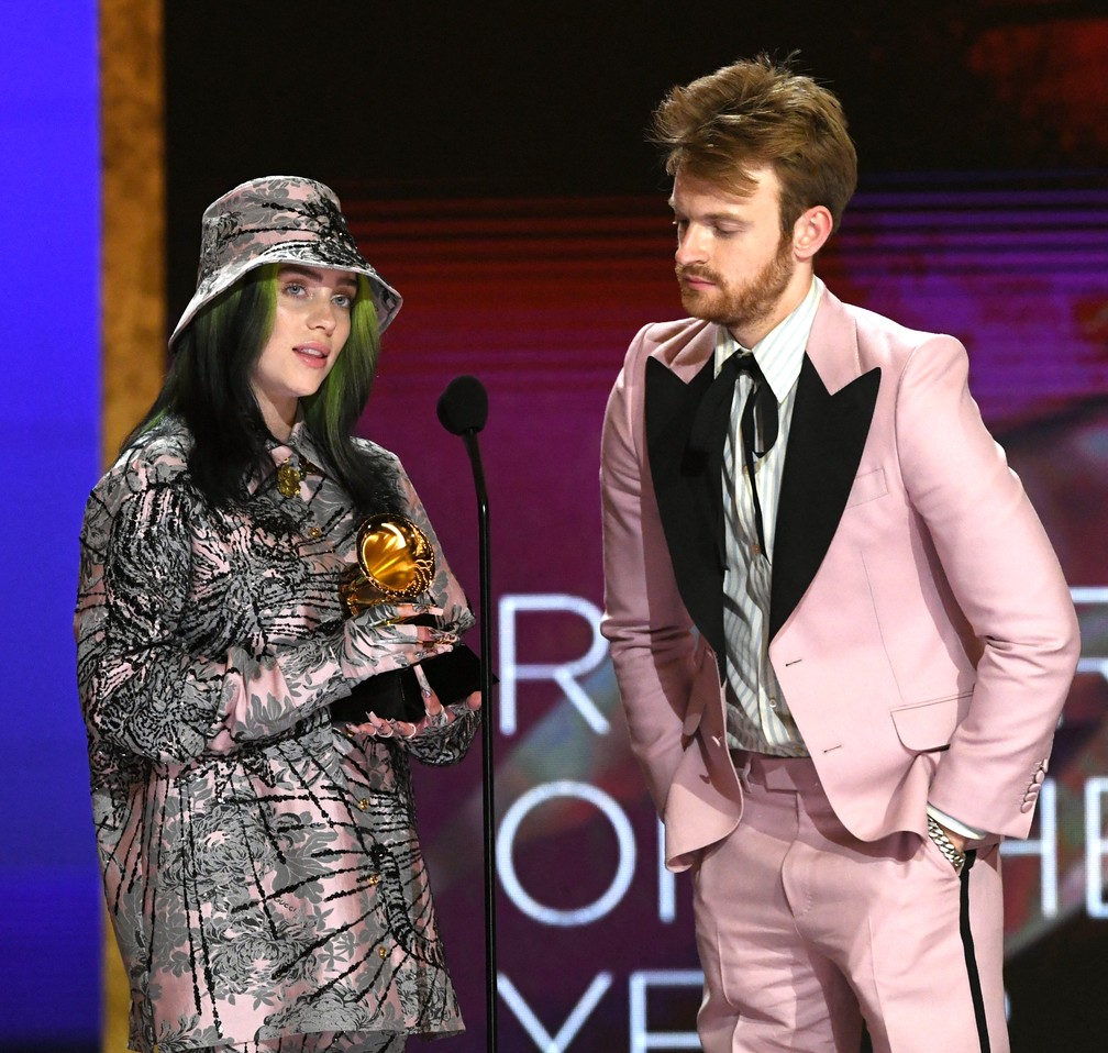 Billie Eilish ganha Grammy de Gravação do ano por "Everything I Wanted" — Foto: Kevin Winter / Getty Images via AFP