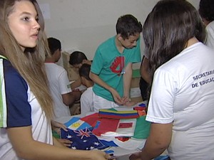 Escola Municipal Frei Eugênio Uberaba festa junina Copa do Mundo  (Foto: Reprodução/ TV Integração)