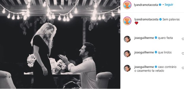 Lyandra Costa recebe comentários do primo João Guilherme (Foto: Reprodução/Instagram)