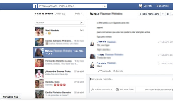 Extensão para Facebook Messenger mostra localização dos usuários durante mensagens (Reprodução/ Gabriella Fiszman)