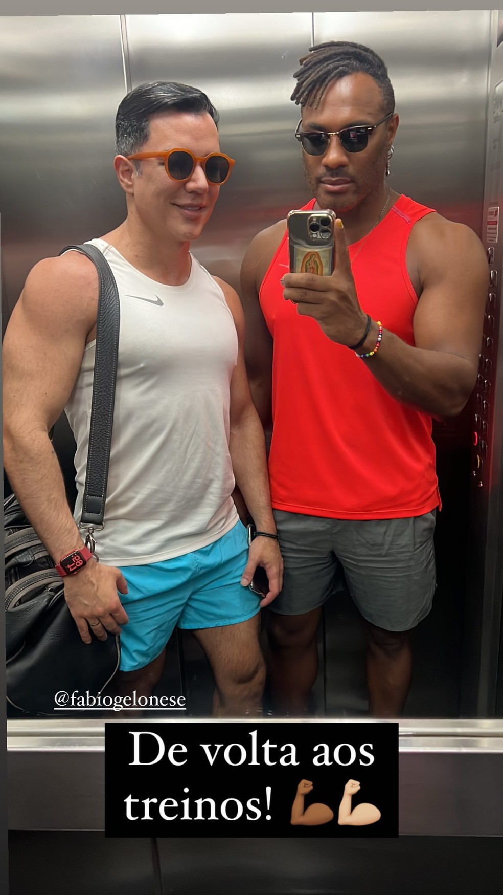 F&aacute;bio Gelonese e o marido, o ex-BBB Fred Nic&aacute;cio &mdash; Foto: Reprodu&ccedil;&atilde;o/Instagram