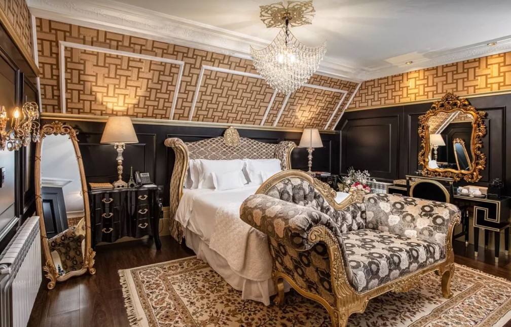 Syíte do Hotel Colline de France, em Gramado, Brasil. — Foto: Reprodução