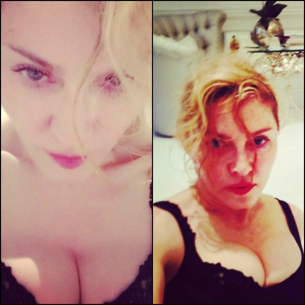 Madonna publicou essas fotos enquanto se exercitava (bem à vontade) em sua casa. (Foto: Instagram)