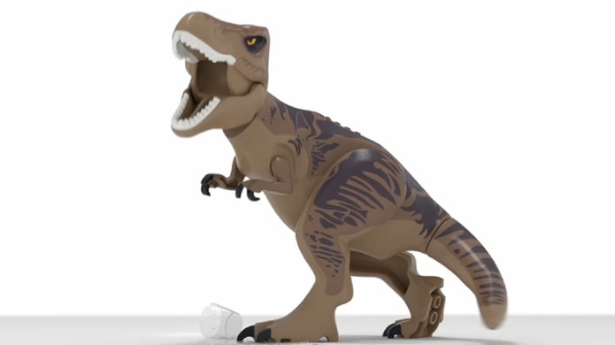 Tiranossauro Rex de pl?stico estrela o trailer teaser de LEGO Jurassic World (Foto: Reprodu??o) (Foto: Tiranossauro Rex de pl?stico estrela o trailer teaser de LEGO Jurassic World (Foto: Reprodu??o))