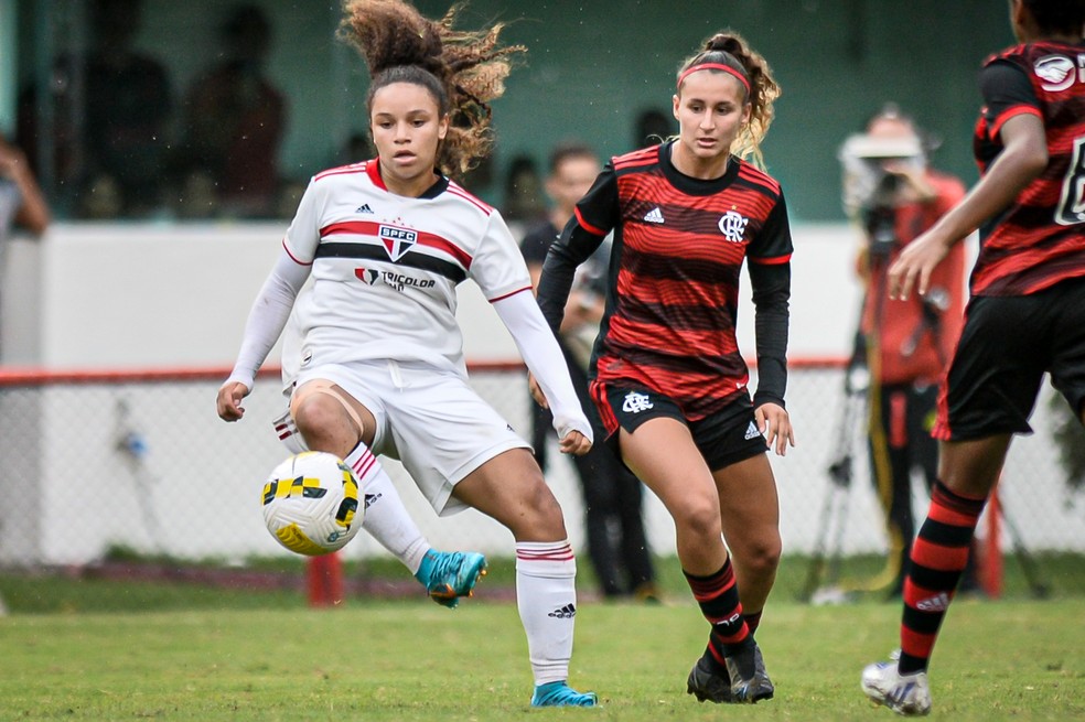 Flamengo x São Paulo pela semifinal do Brasileiro feminino sub-20 — Foto: Nayra Hal / Staff Images Woman / CBF