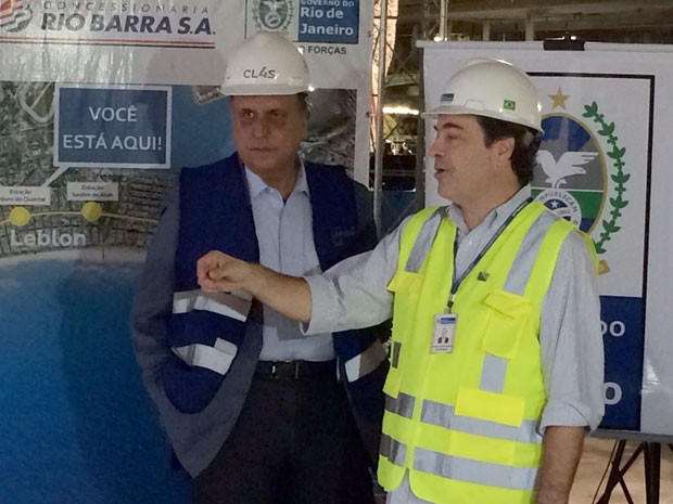 Governador Pezão visita obras do Metrô na Zona Sul do Rio (Foto: Marcelo Elizardo / G1)