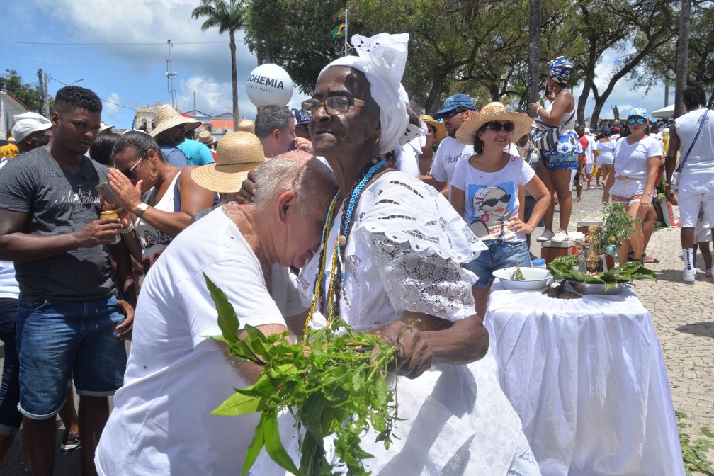 Fiéis durante Lavagem do Bonfim  — Foto: Joilson César/Ag. Haack