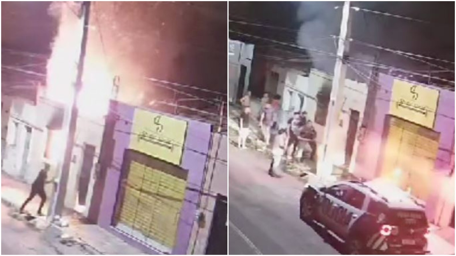 Policiais arrombam porta de casa em chamas e salvam família no Ceará; vídeo