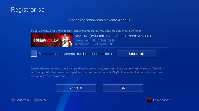 Como participar de torneios de eSports no PS4 sem sair de casa (Foto: Reprodução/Felipe Vinha)