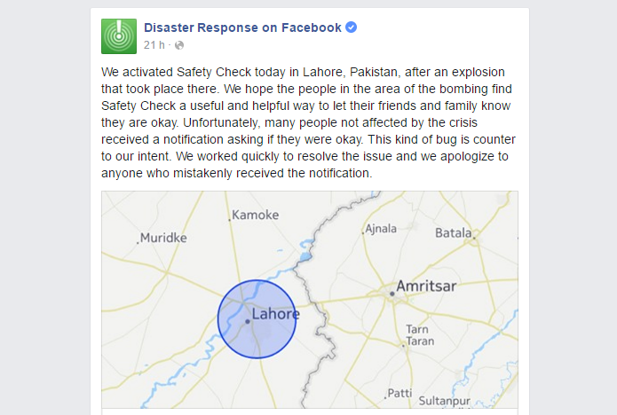 Facebook se desculpou e prometeu resposta imediata (Foto: Reprodução/Facebook)