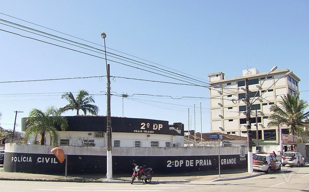 Caso foi registrado no 2º Distrito Policial de Praia Grande, SP — Foto: Reprodução/TV Tribuna