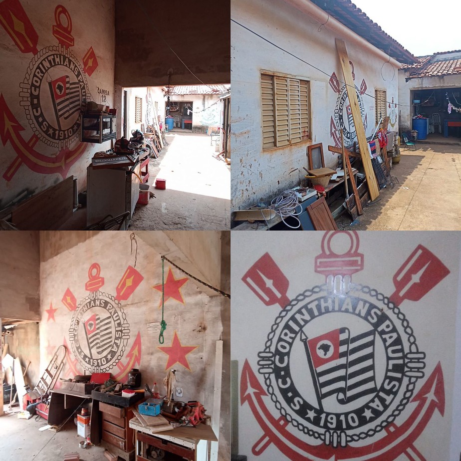 Torcedor no TO pinta sete escudos do Corinthians em casa e promete tatuagem em caso de taça
