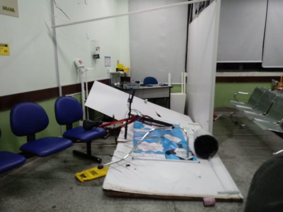 Jovem destruiu equipamentos da Santa Casa de Tietê (SP) durante surto — Foto: Arquivo Pessoal