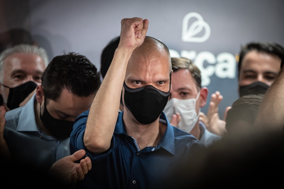 Bruno Covas (PSDB) comemora vitória no 2º turno na capital paulista em novembro de 2020. — Foto: Fábio Tito/G1