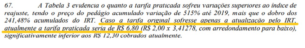De acordo com auditoria do TCU, tarifa atualmente deveria ser de R$ 6,80 no polo de Pelotas — Foto: Tribunal de Contas da União/Divulgação
