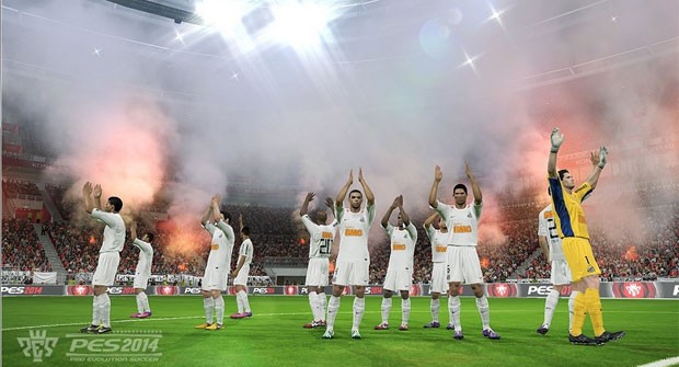 Santos entra em campo em imagens de 'PES 2014' (Foto: Divulgação/Konami)
