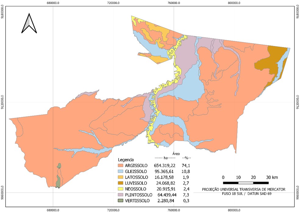 Tipos de solos mais expressivos na região de Cruzeiro do Sul — Foto: Reprodução/Zoneamento Ecológico e Econômico do Acre (ZEE)