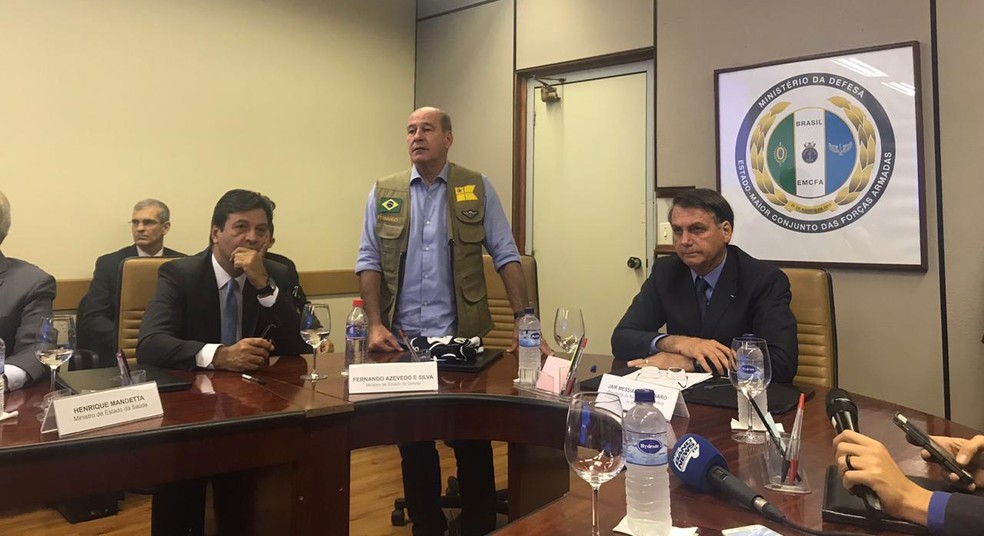 O presidente Jair Bolsonaro participou de reunião no Ministério da Defesa sobre a repatriação de brasileiros em Wuhan — Foto: Guilherme Mazui/G1