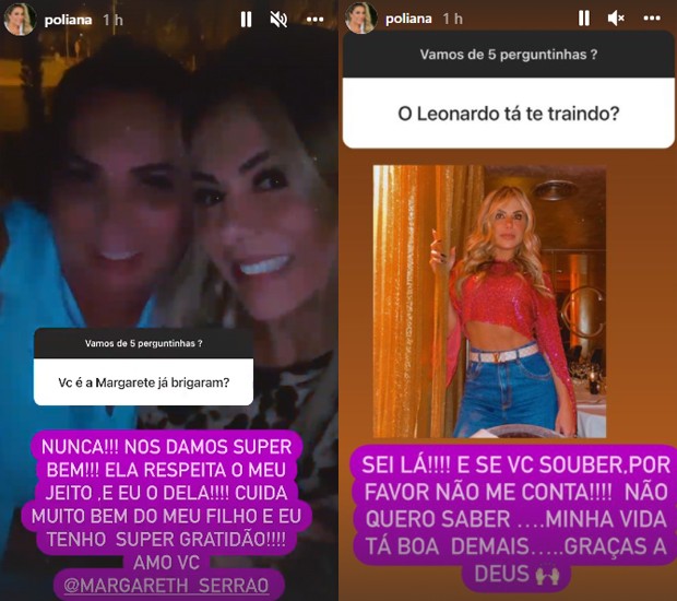 poliana rocha, que é casada com o cantor leonardo, responde perguntas de fãs (foto: reprodução/instagram) poliana rocha, que é casada com o cantor leonardo, responde perguntas de fãs (foto: reprodução/instagram)