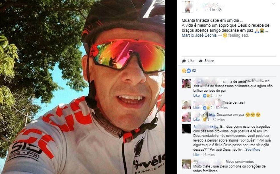 Amigos lamentam a morte de Márcio José Bechis nas redes sociais (Foto: Reprodução/Facebook)