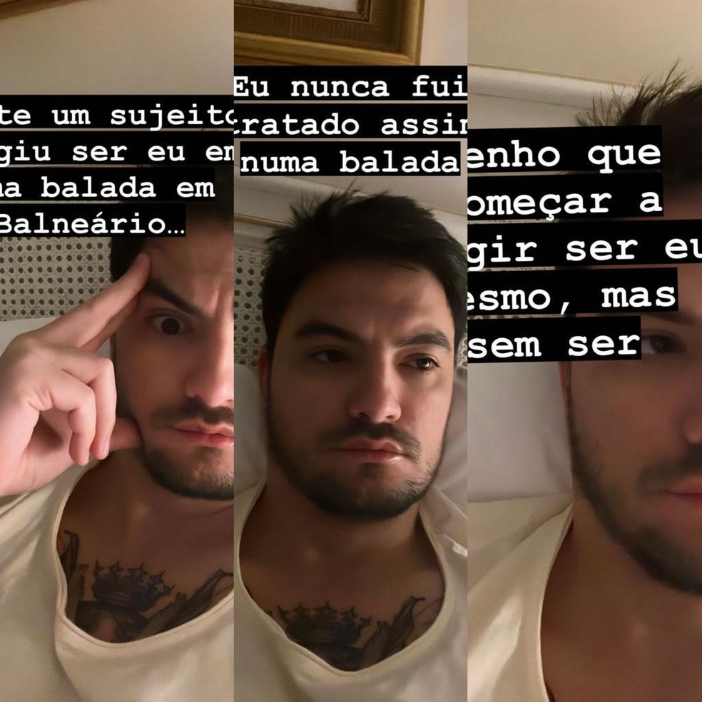Felipe Neto reclama de não ter tratamento vip em balada como o sósia — Foto: Redes sociais/Divulgação