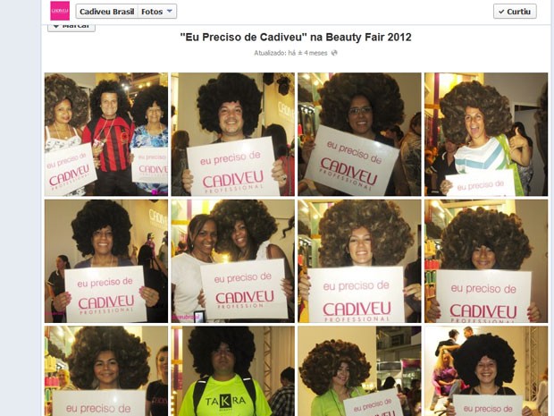 Cadiveu publicou no Facebook fotos de ação de marketing feita durante feira em São Paulo (Foto: Reprodução)