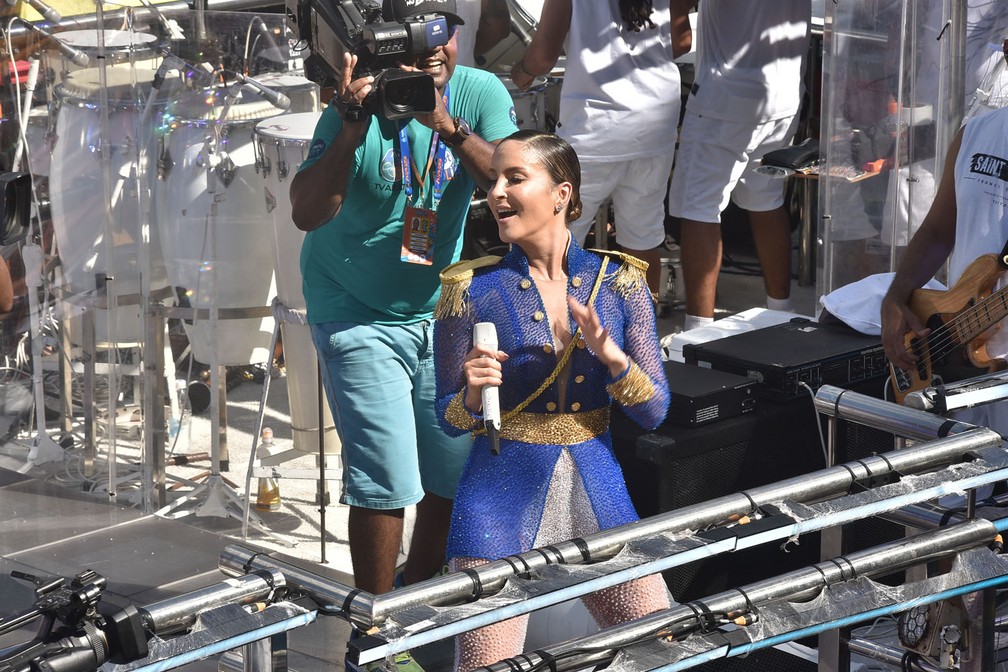 Claudia Leitte no carnaval de Salvador nesta segunda-feira (24) — Foto: Max Haack/Ag Haack