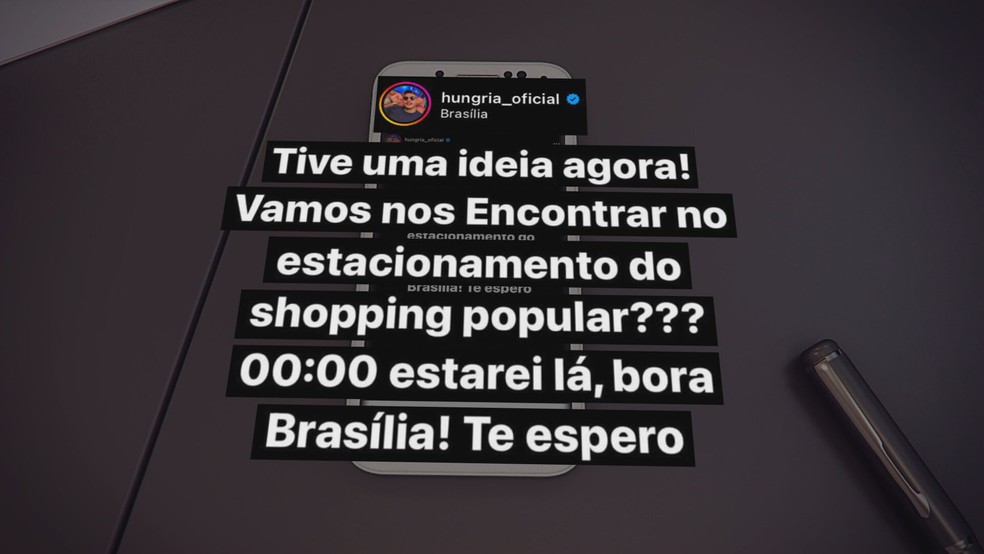 Mensagem publicada pelo rapper Hungria em uma rede social — Foto: TV Globo/Reprodução