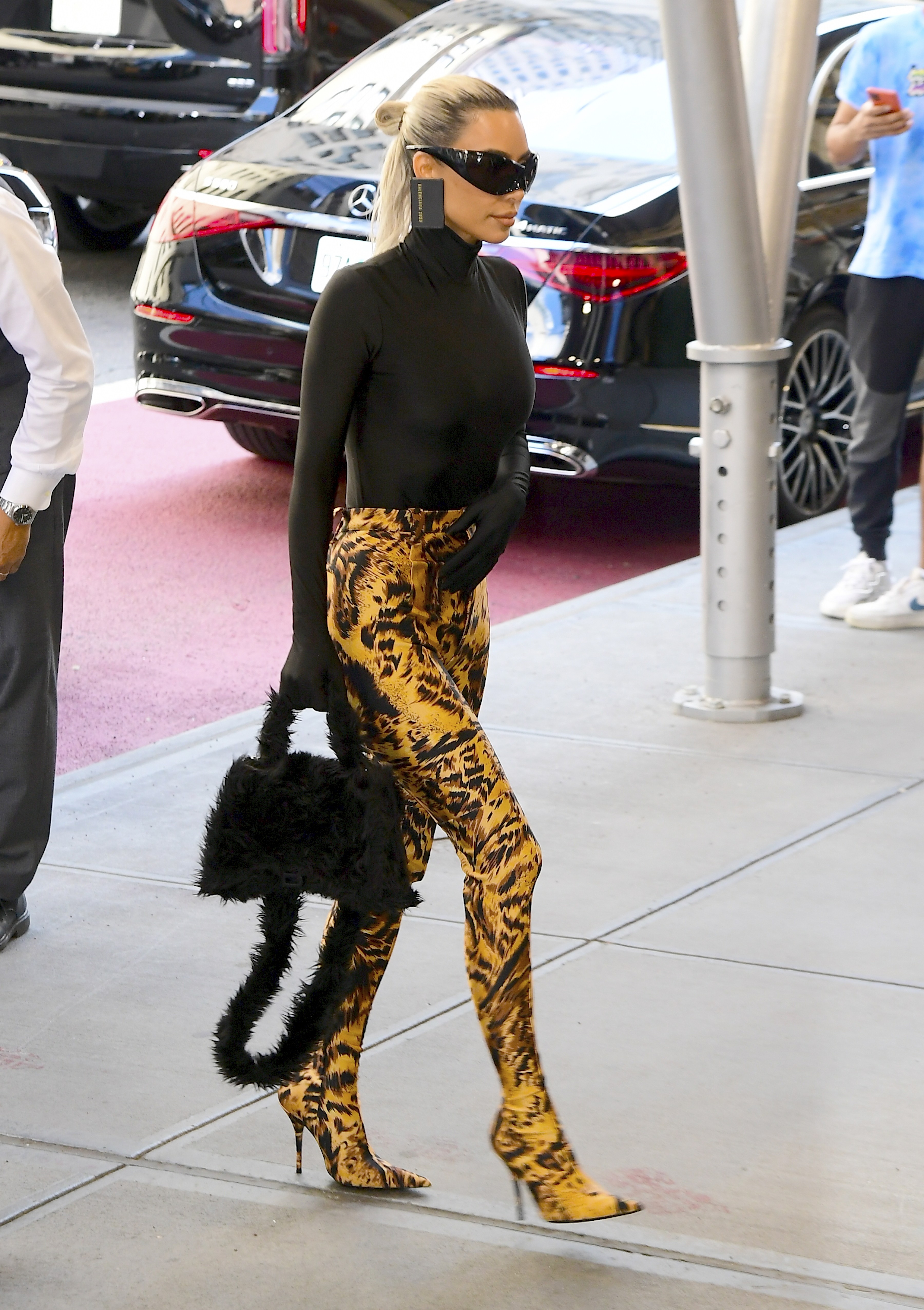 Kim Kardashian durante visita a Nova York (Foto: Getty Images)