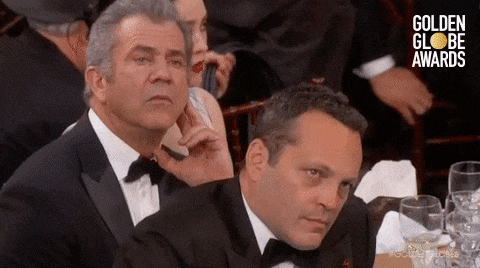 Mel Gibson e Vince Vaughn na premiação: animadíssimos  (Foto: reprodução)