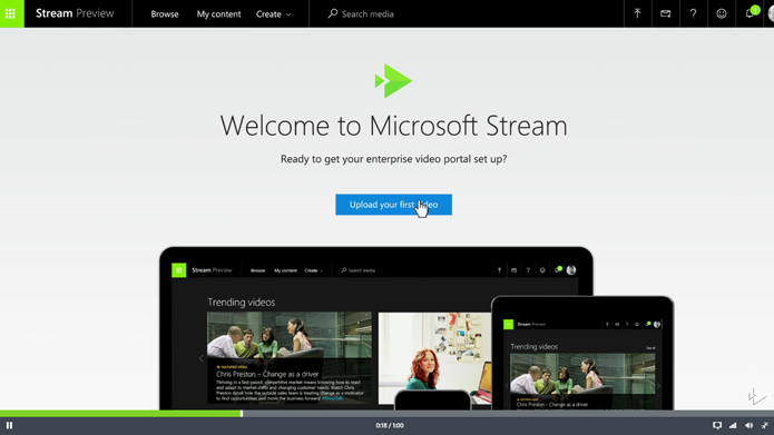 Streaming da Microsoft é voltado a divulgar conteúdo em redes internas de empresas (Foto: Reprodução/Microsoft)