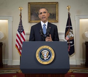Anúncio histórico: Obama anuncia na Casa Branca retomada de relações com Cuba  (Foto: Agência EFE)