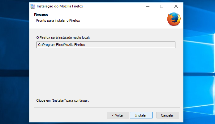 Instando o Firefox de 64 bits no Windows (Foto: Reprodução/Helito Bijora) 