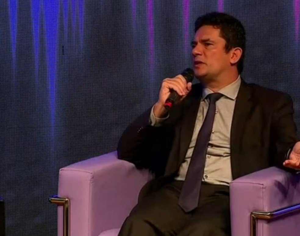 Sério Moro palestra no Fórum da Liberdade em Porto Alegre (Foto: Reprodução/RBS TV)