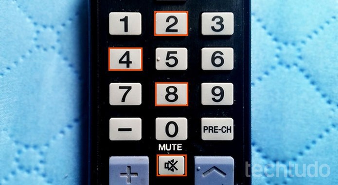 Pressione os botões de forma sequencial no controle da Smart TV Samsung (Foto: Barbara Mannara/TechTudo)
