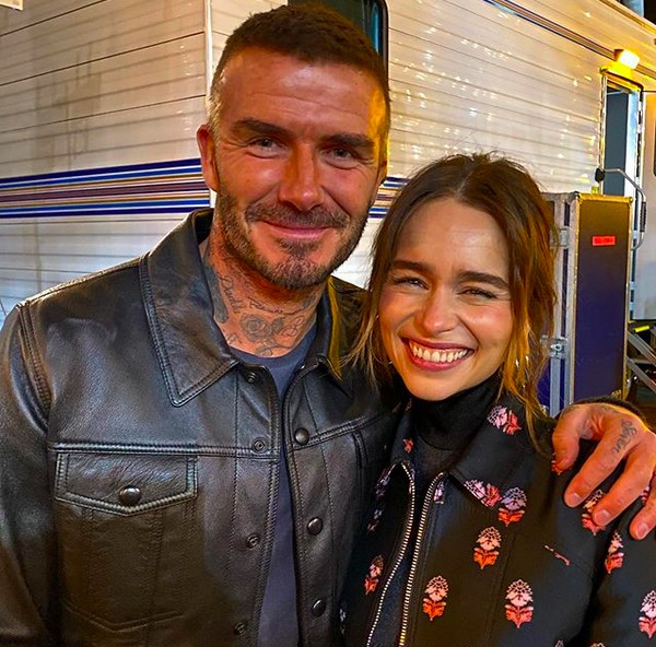 David Beckham e Emilia Clarke (Foto: Instagram)