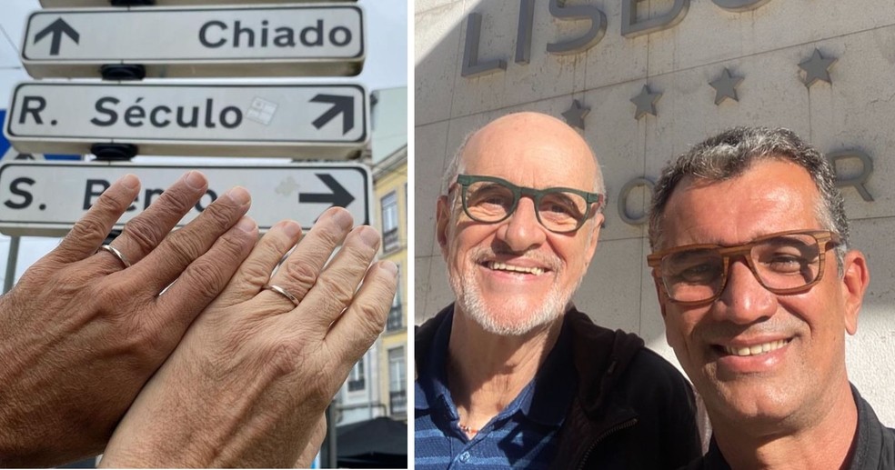 Marcos Caruso e Marcos Paiva trocaram alian&ccedil;as em Portugal &mdash; Foto: Instagram
