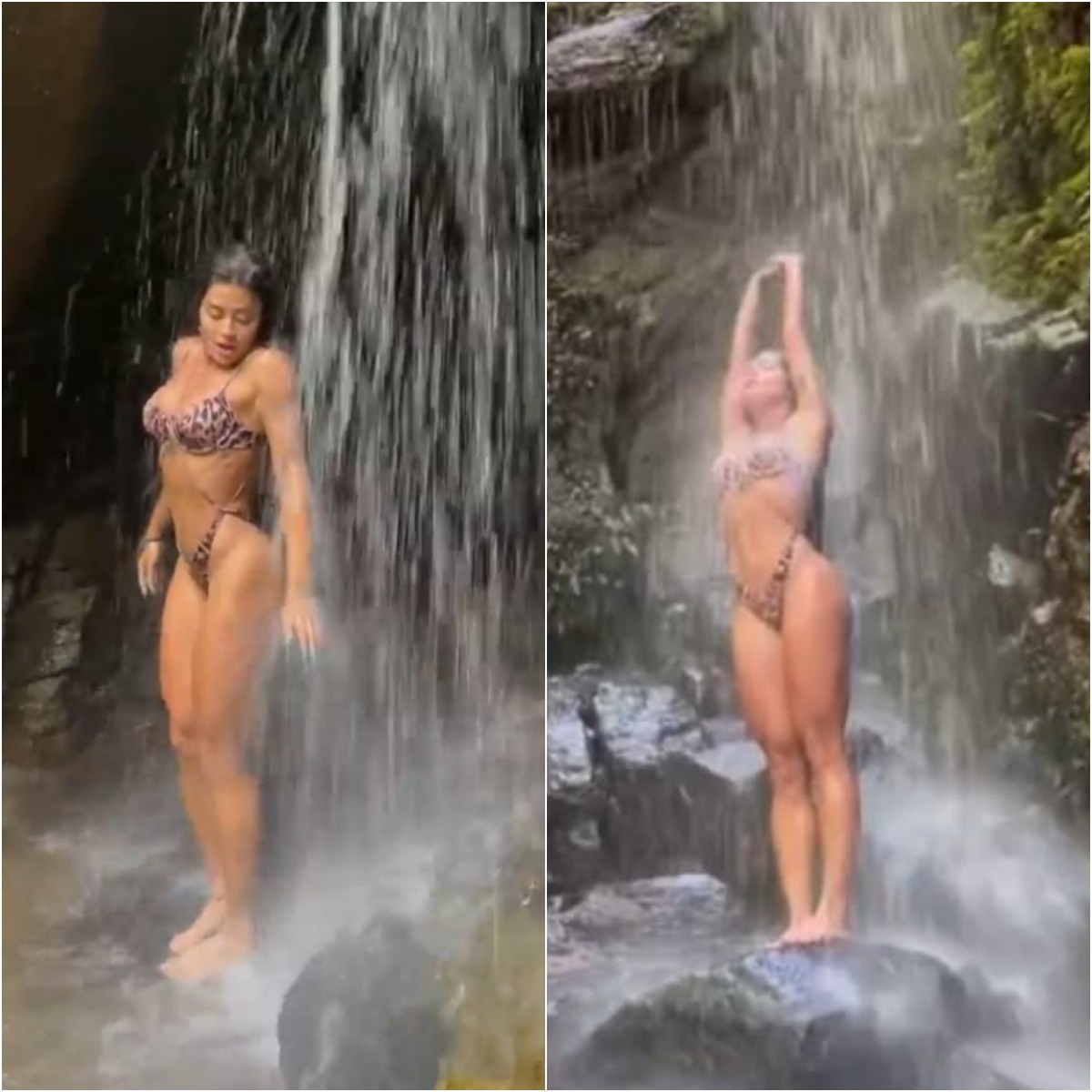 Aline Riscado recarrega as energias com banho de cachoeira (Foto: Reprodução/Instagram)