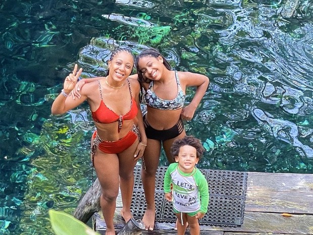 Negra Li, com os filhos, Sofia e Noah (Foto: Reprodução/ Instagram)
