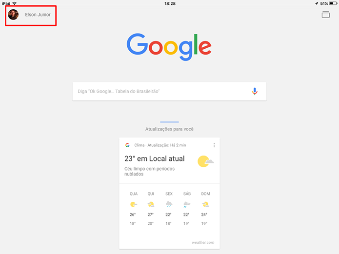 Google Search para iOS ganhou modo de pesquisa anônima (Foto: Reprodução/Elson de Souza)
